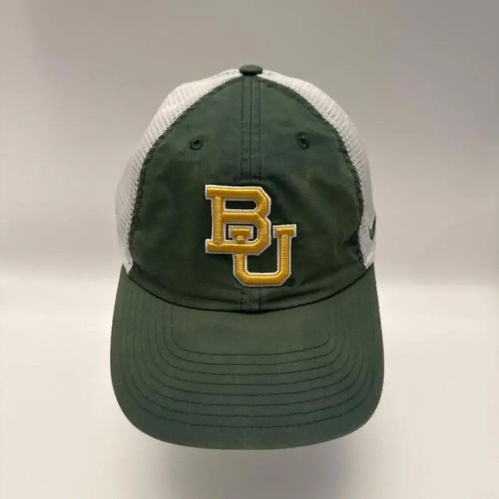 Baylor Bears Nike Heritage 86 Green Cotton Mesh Trucker Hat Mens OSFA Adjustable